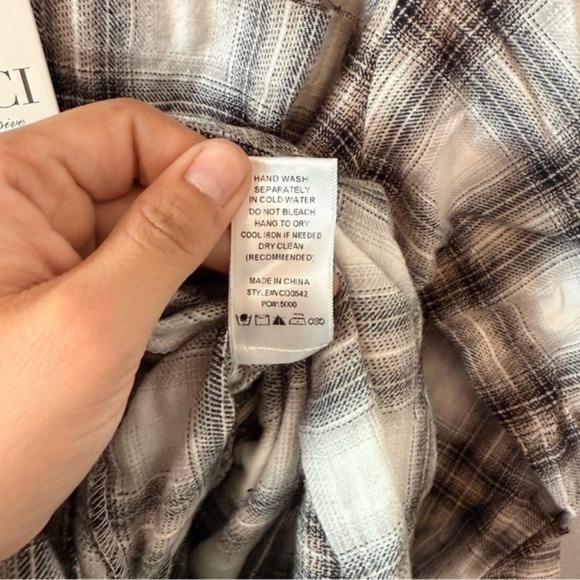 NWT Vici x Fate White Black Fall Plaid Cotton Shirt Dress Women's Size X-Large - Picture 13 of 13